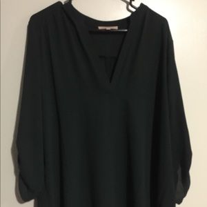 XL dark green flowy blouse